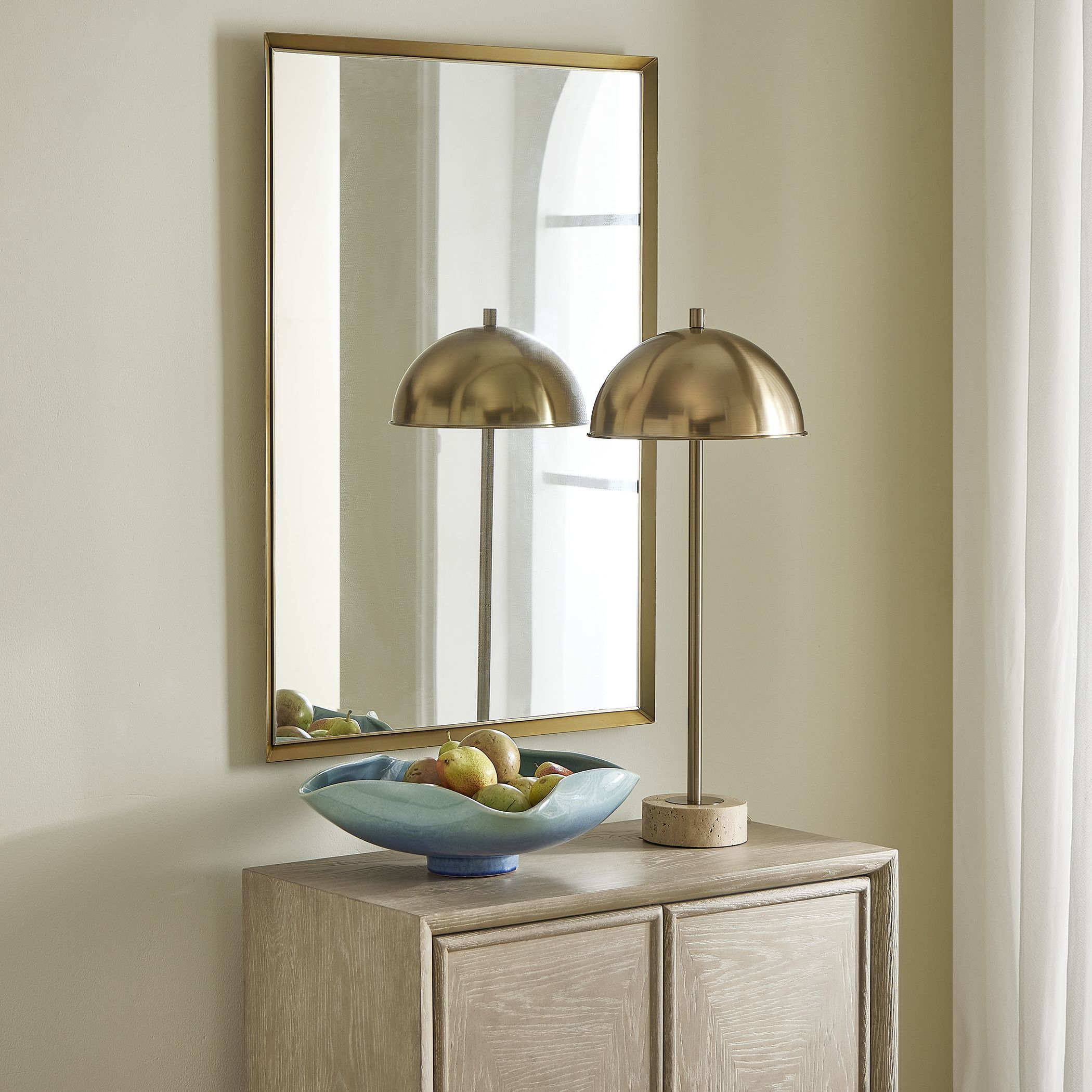 Heisler 37.5 X 25.5 inch Brushed Brass Mirror