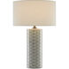 Fisch 25.25 inch 150 watt Gray/White/Antique Nickel Table Lamp Portable Light, Large