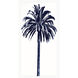Palm Tree Blue Blue and White Framed Art