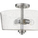 Rowe 3 Light 15 inch Satin Nickel Semi-Flush Mount Ceiling Light