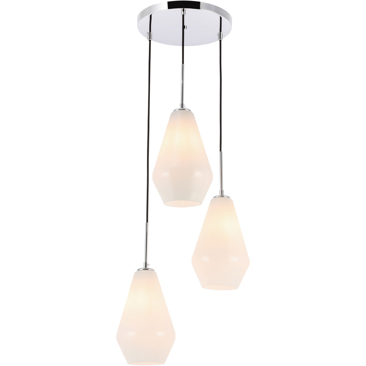 Gene 3 Light 17.3 inch Chrome Pendant Ceiling Light