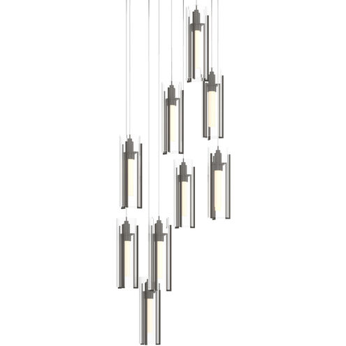 Exos Glass 9 Light 20.5 inch Dark Smoke Pendant Ceiling Light in Clear, Round