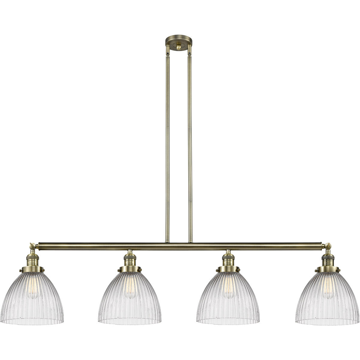 Franklin Restoration Seneca Falls LED 51 inch Antique Brass Island Light Ceiling Light, Franklin Restoration