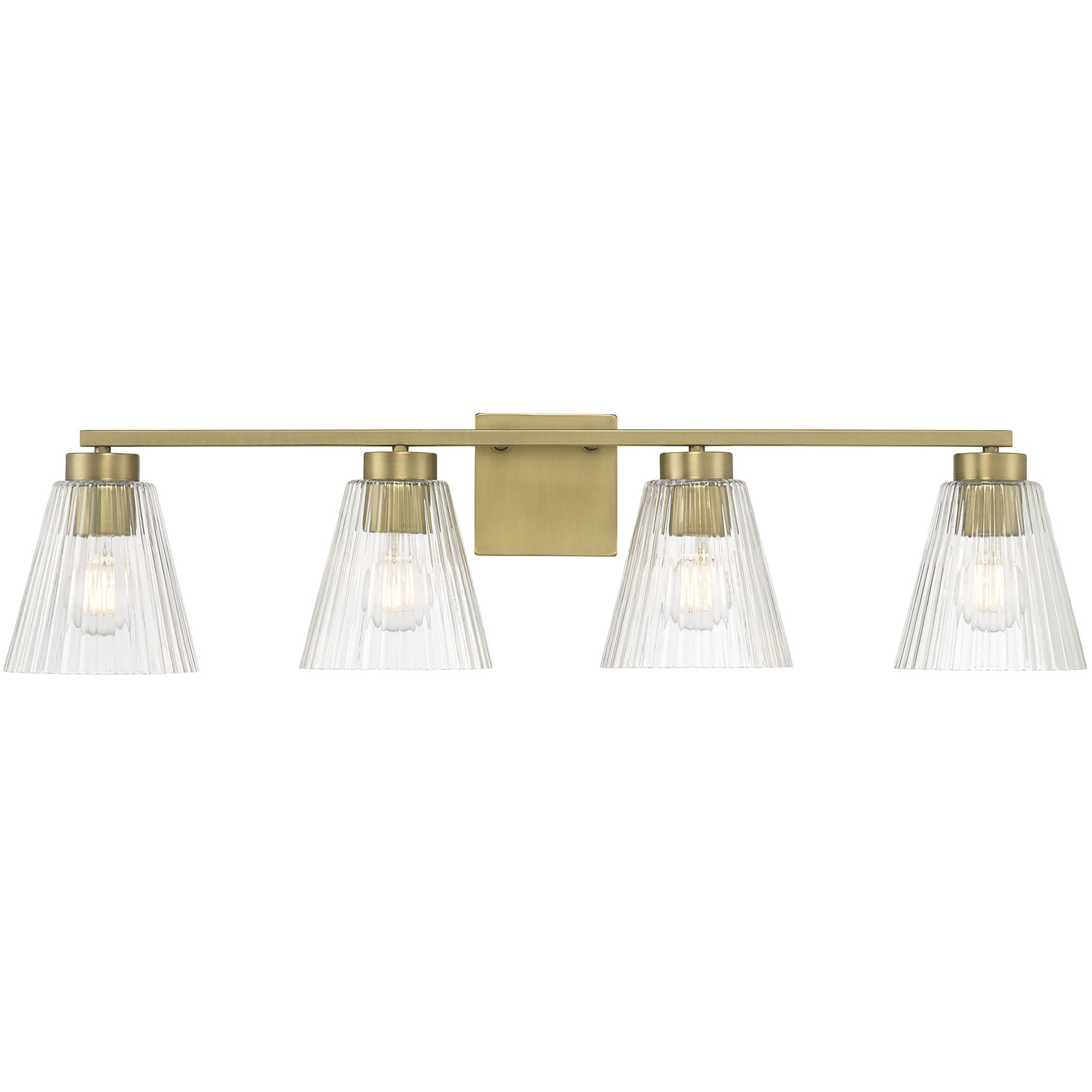 Riville 4 Light 31.75 inch Vintage Brass Bathroom Vanity Light Wall Light