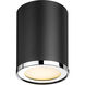Arlo 1 Light 5.25 inch Matte Black and Chrome Flush Mount Ceiling Light