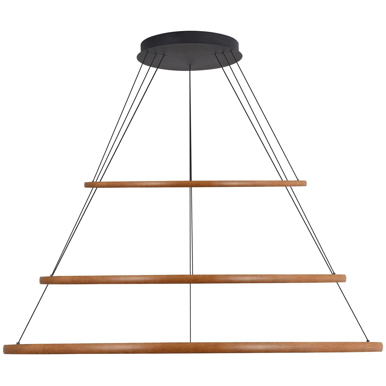 Veritas 59 inch 80.00 watt Walnut Chandelier Ceiling Light, 3 Tier