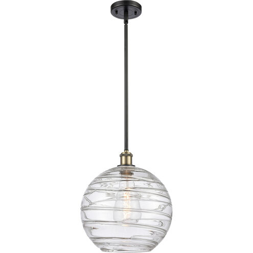 Ballston X-Large Deco Swirl LED 12 inch Black Antique Brass Pendant Ceiling Light, Ballston