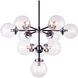 Maru 10 Light 30 inch Chrome Chandelier Ceiling Light in Chrome and Clear