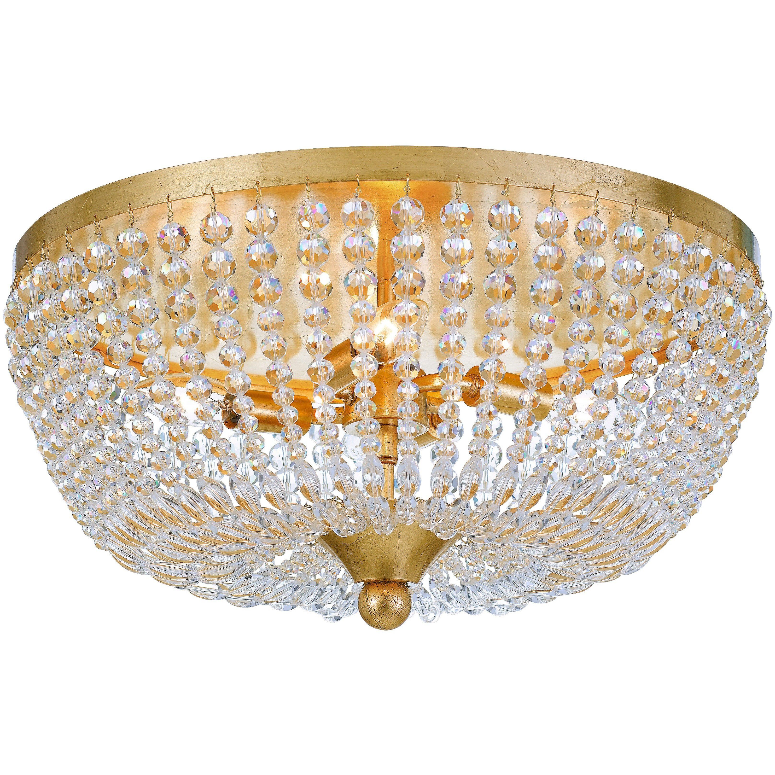 Rylee 4 Light 18.5 inch Antique Gold Flush Ceiling Light