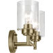 Winslow 2 Light 13 inch Natural Brass Bath Bracket Wall Light, 2 Arm