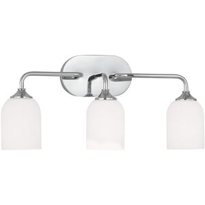 Emile 3 Light 22 inch Chrome Wall Bath Fixture Wall Light
