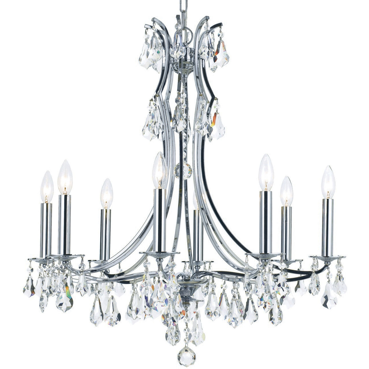 Cedar 8 Light 28 inch Polished Chrome Chandelier Ceiling Light in Clear Hand Cut