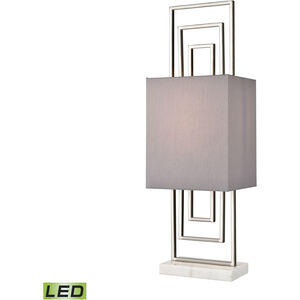 Marstrand 30 inch 9.00 watt Satin Nickel with White Table Lamp Portable Light