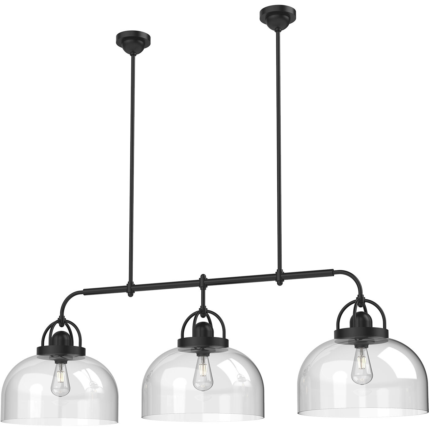 Lancaster 3 Light 20.15 inch Matte Black Island Light Ceiling Light