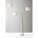 Bowery 74 inch 100 watt Antique Brass Arc Lamp Portable Light in Off-White Textured Linen