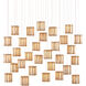 Daze 30 Light 54 inch Antique Brass/White/Painted Silver Multi-Drop Pendant Ceiling Light