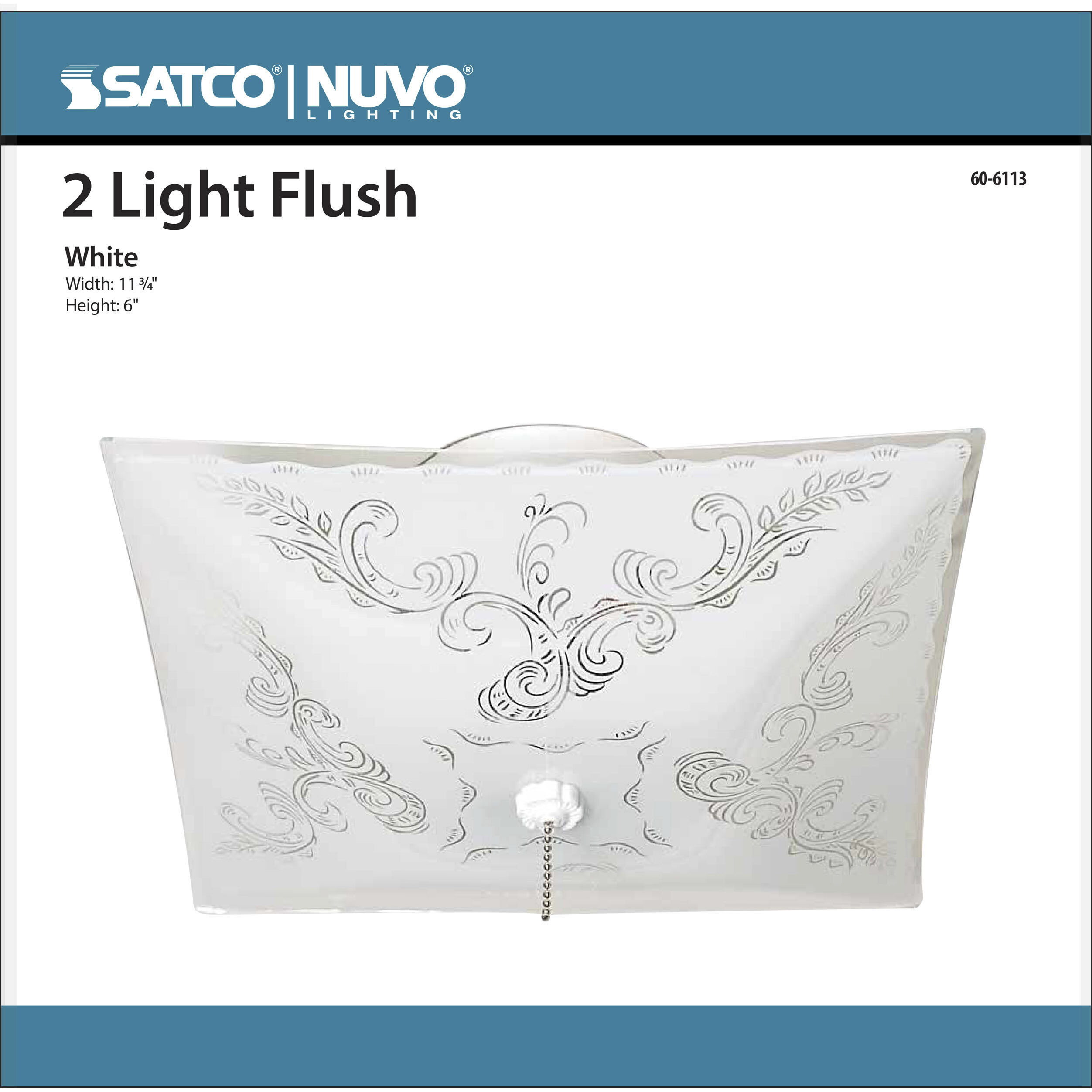 Brentwood 2 Light 12 inch White Flush Mount Ceiling Light