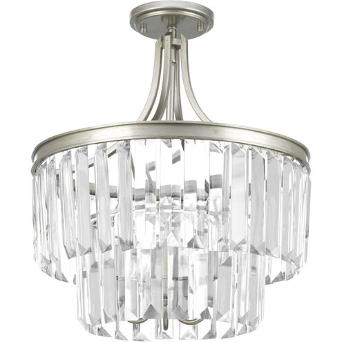 Benedict 3 Light 16 inch Silver Ridge Semi-Flush Mount Convertible Ceiling Light, Design Series