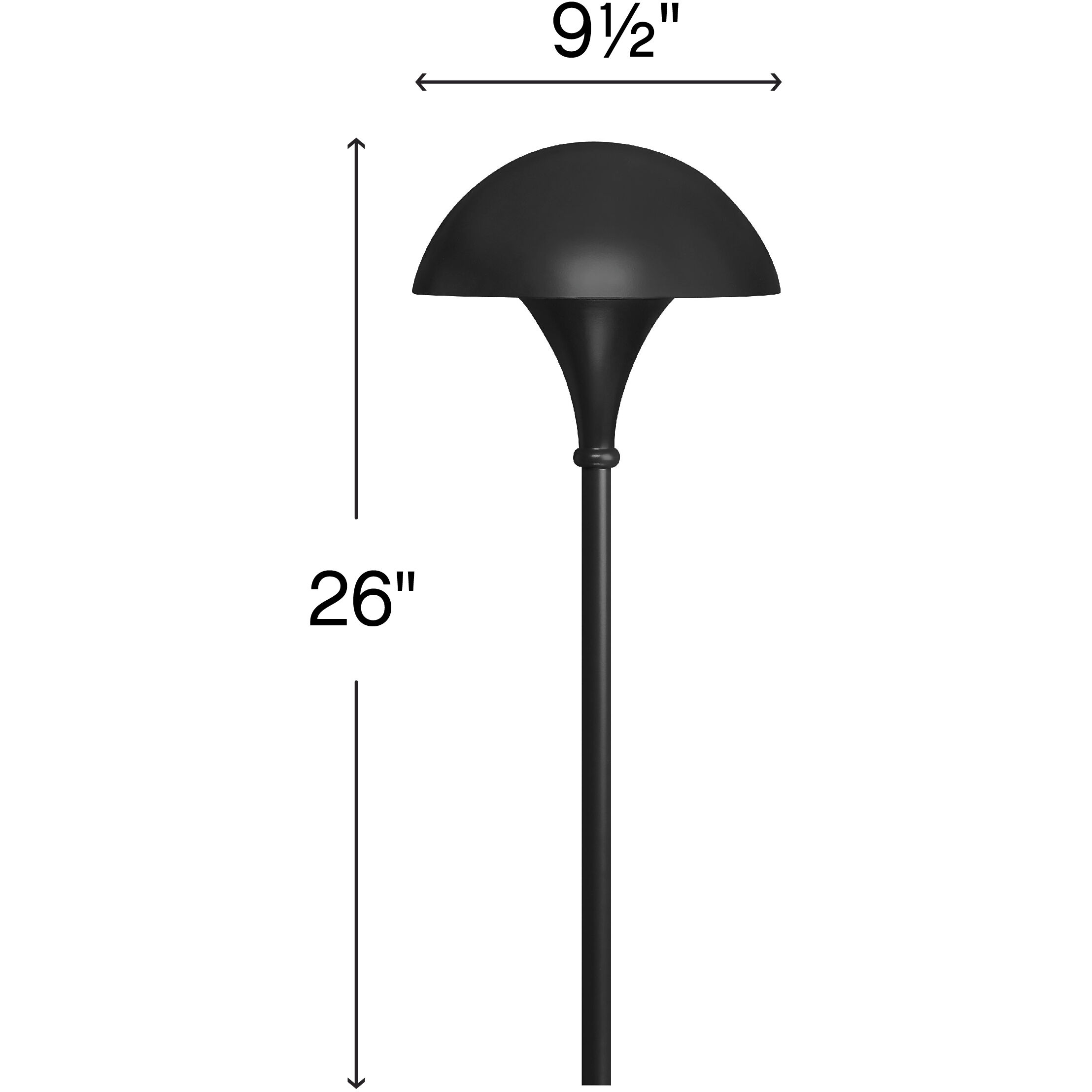 Mushroom 120v 8.00 watt Black Landscape Path Light