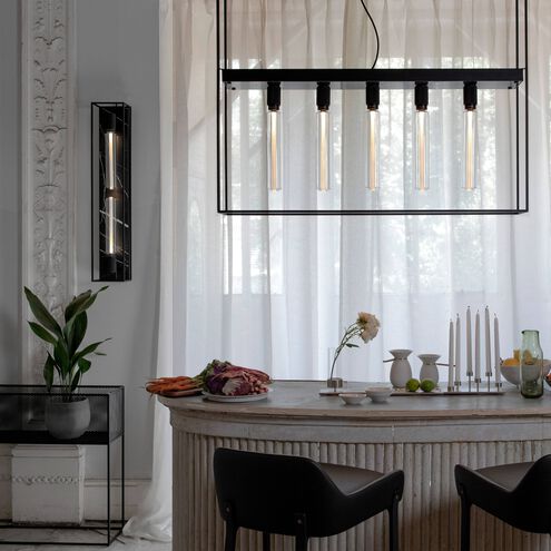 Caged Wall Light in White Marble