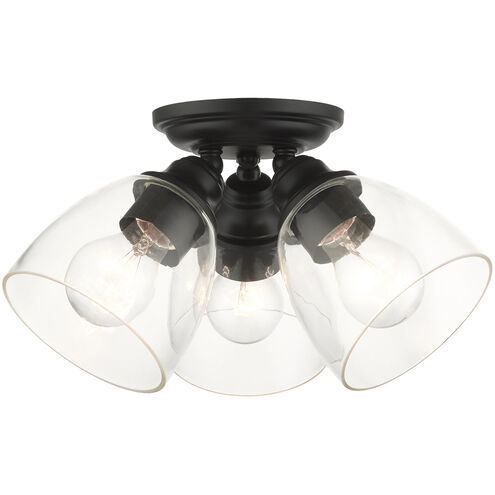 Montgomery 3 Light 14 inch Black Flush Mount Ceiling Light