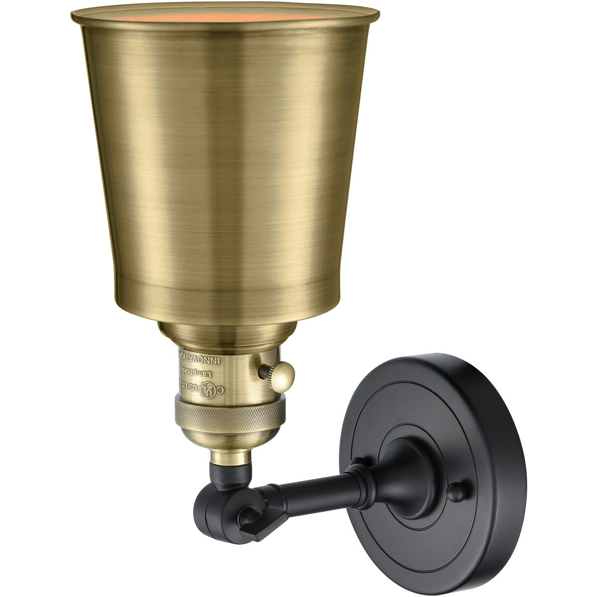 Franklin Restoration Addison LED 5 inch Black Antique Brass Sconce Wall Light, Franklin Restoration