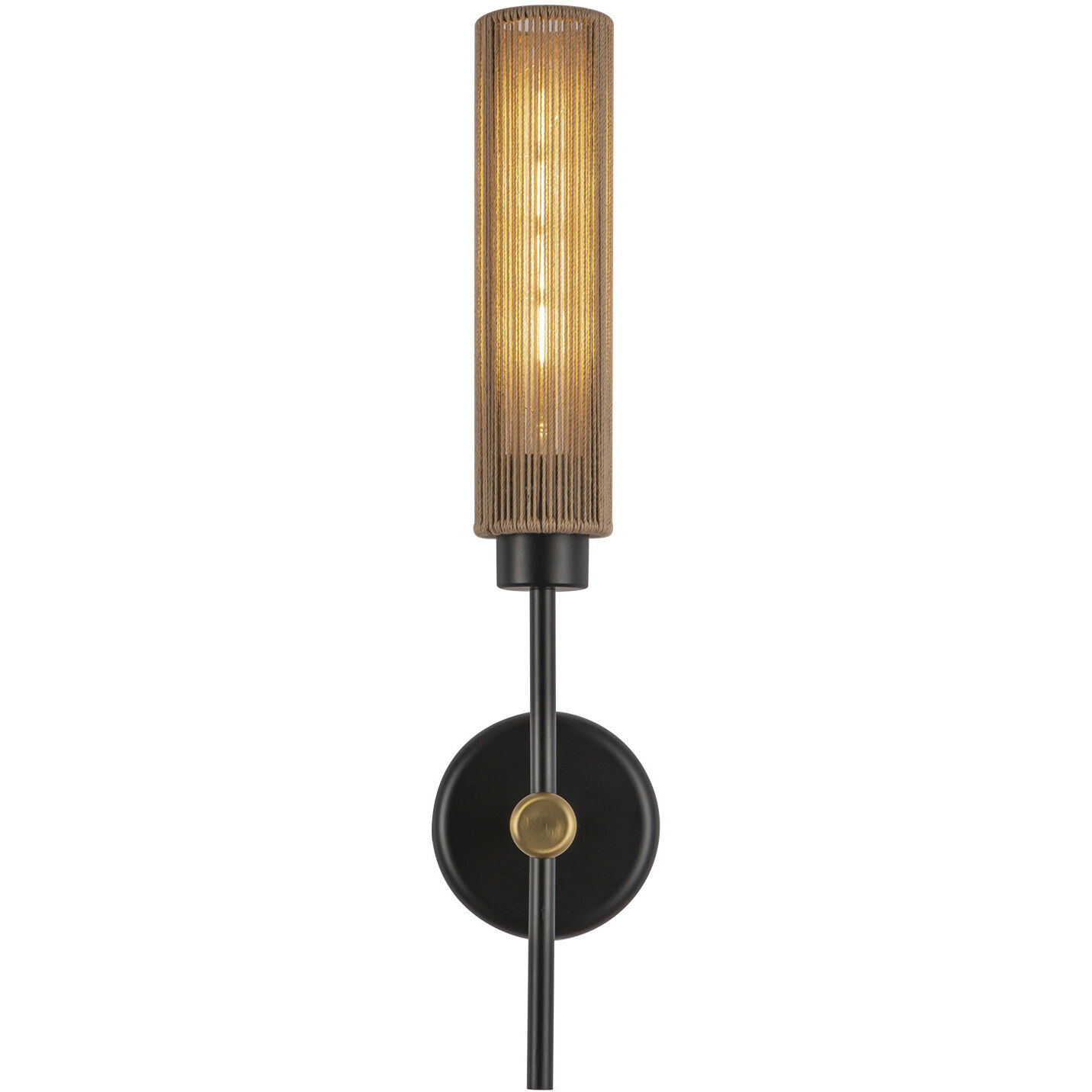 Alora Mood Colby Wall/Vanity Light Wall Light in Matte Black and Tan Jute