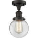 Franklin Restoration Beacon LED 6 inch Oil Rubbed Bronze Semi-Flush Mount Ceiling Light in Clear Glass, Franklin Restoration