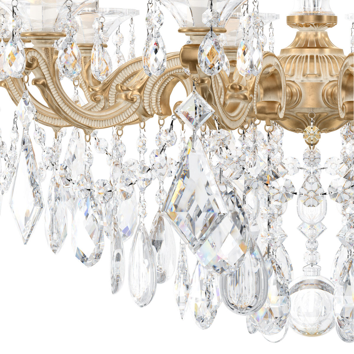 La Scala 10 Light 28 inch Parchment Gold Chandelier Ceiling Light in Heritage, Parchment Gold Cast