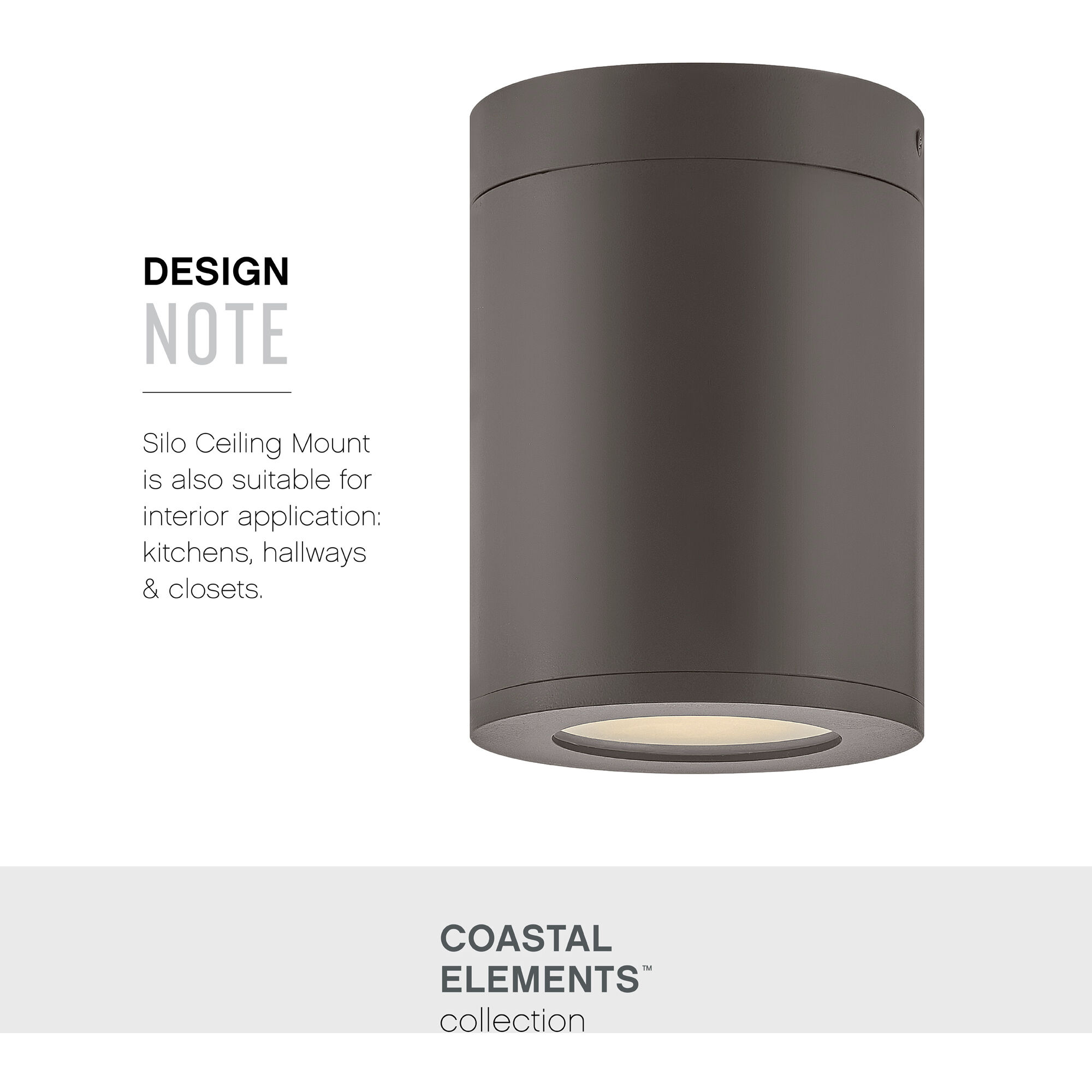 Coastal Elements Silo LED 5 inch Architectural Bronze Outdoor Flush Mount, Small