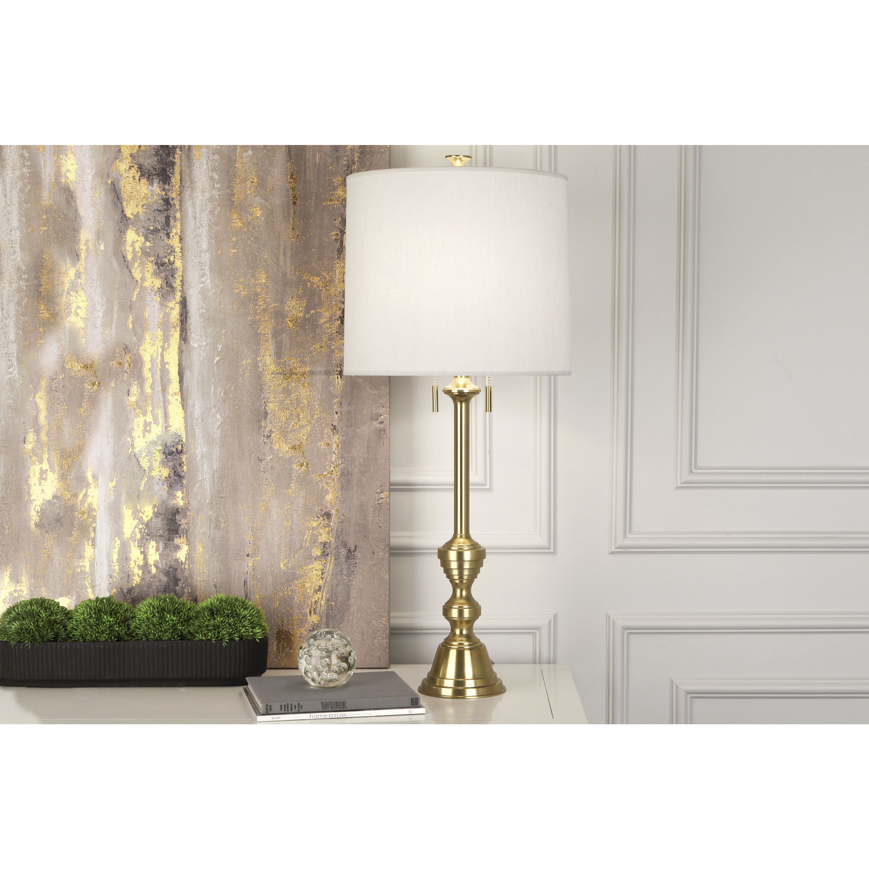 Arthur 34 inch 100 watt Modern Brass Table Lamp Portable Light