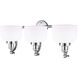 Franklin Restoration Large Bell 3 Light 28 inch Polished Chrome Bath Vanity Light Wall Light in Matte White Glass, Franklin Restoration