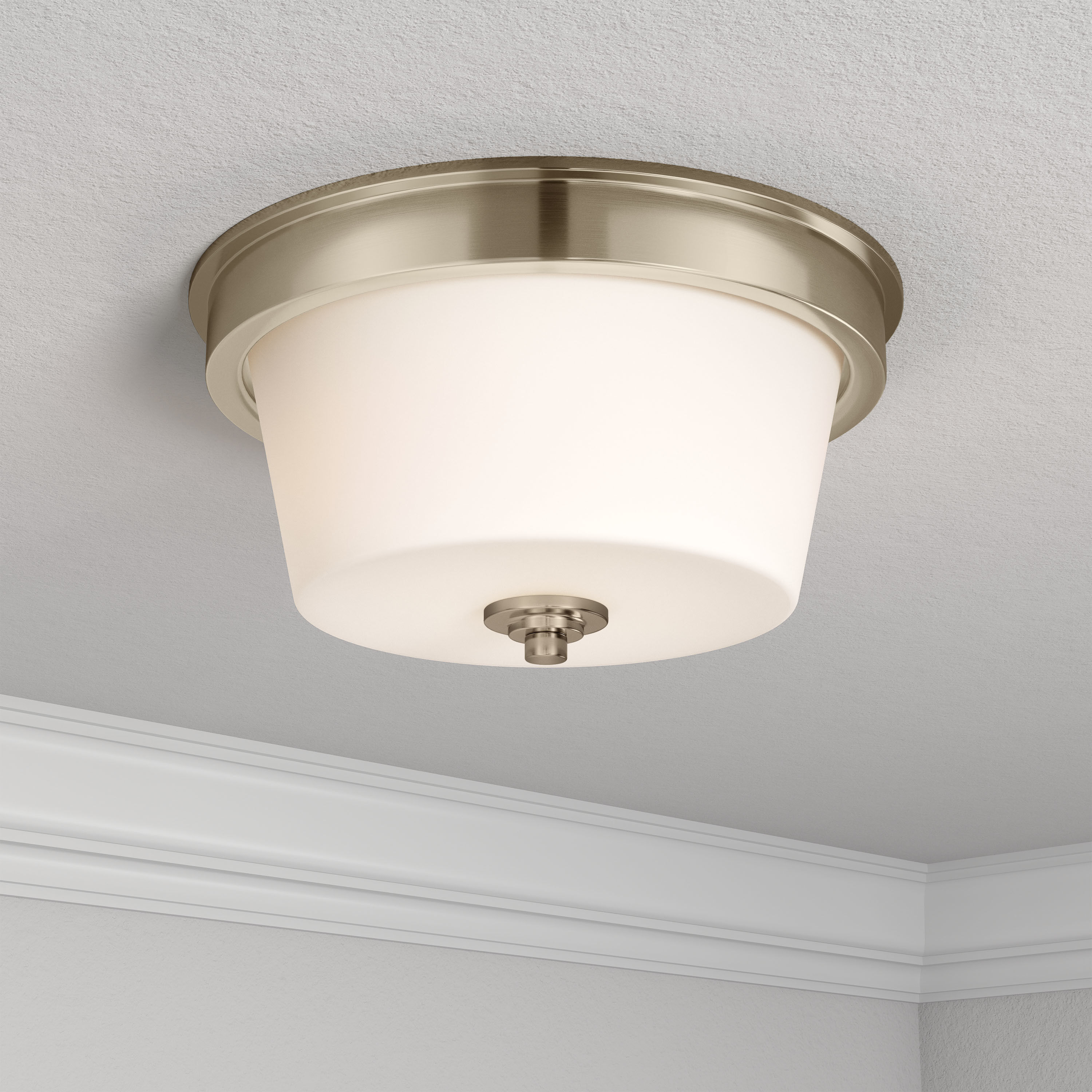 Strayhan 2 Light 13 inch Modern Gold Flush Mount Ceiling Light