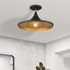 Waldorf 1 Light 14 inch Black with Brushed Nickel Finish Accents Semi-Flush Ceiling Light in Black with Brushed Nickel Accent