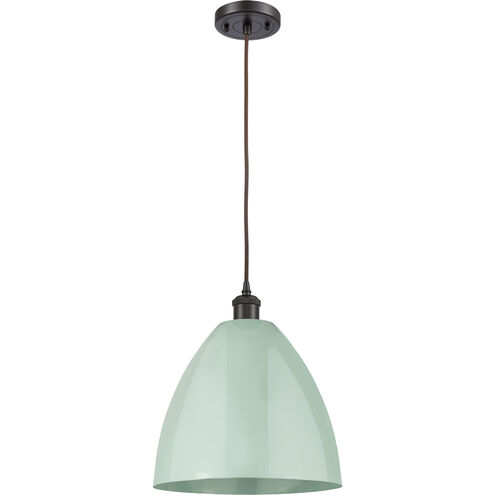 Ballston Plymouth Dome 1 Light 12 inch Oil Rubbed Bronze Mini Pendant Ceiling Light in Matte Seafoam