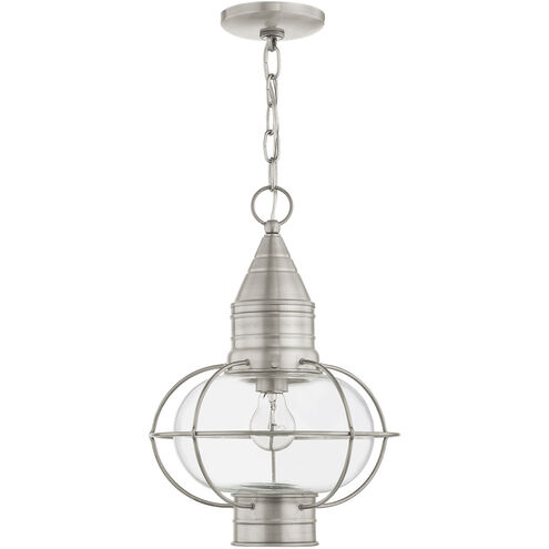 Newburyport 1 Light 12 inch Brushed Nickel Outdoor Pendant Lantern