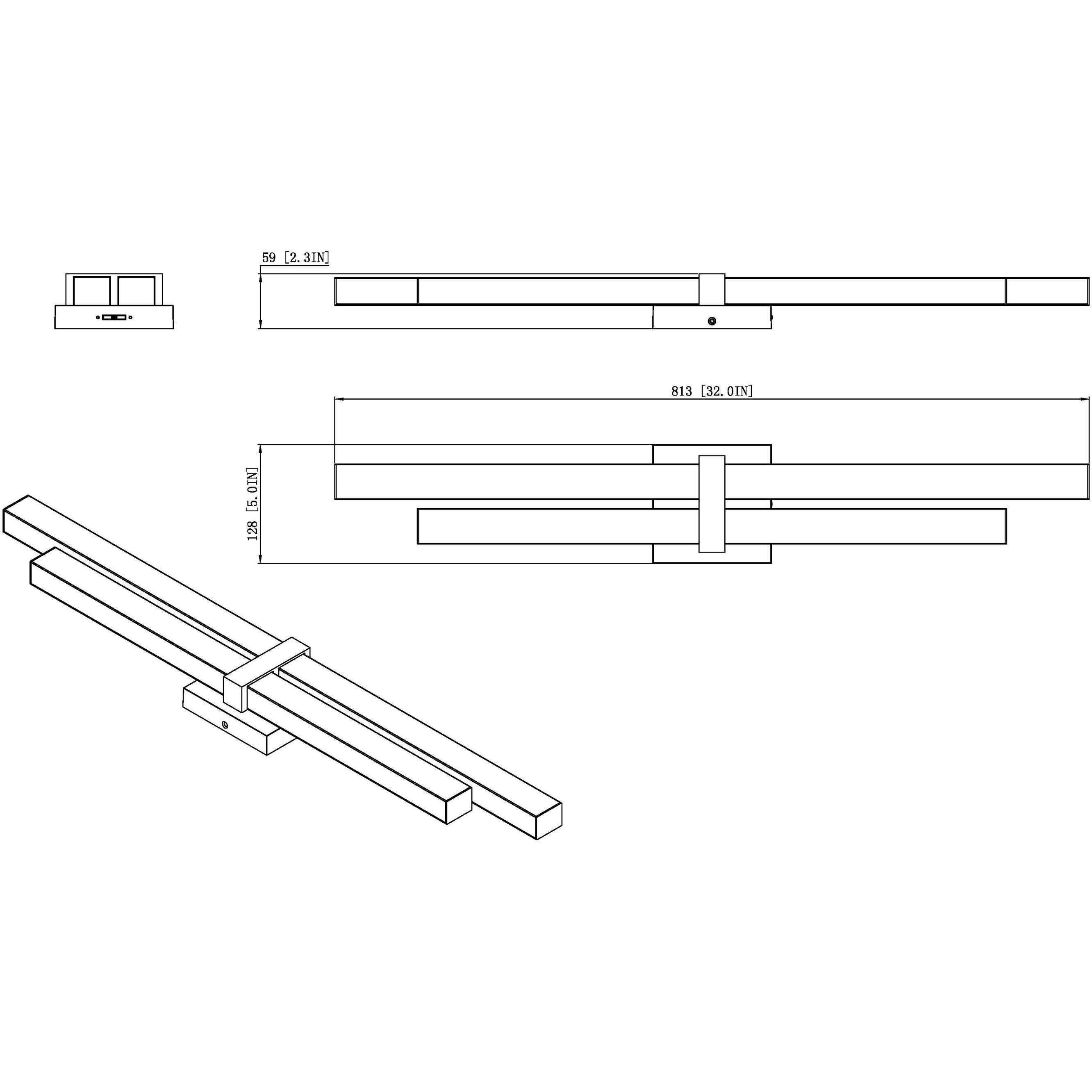 Zane LED 32 inch Chrome Vanity Wall Light