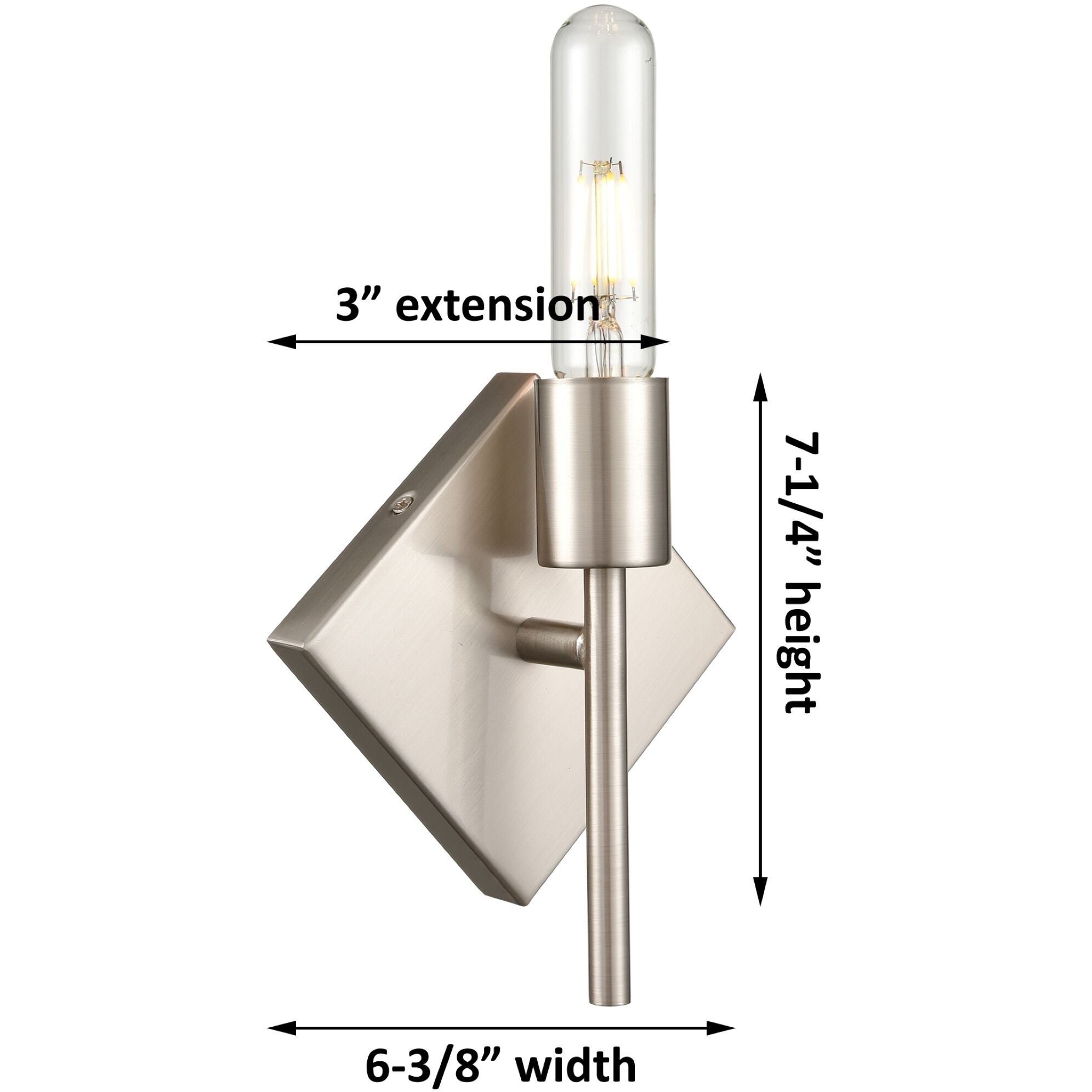 Mia LED 6.38 inch Satin Nickel ADA Sconce Wall Light