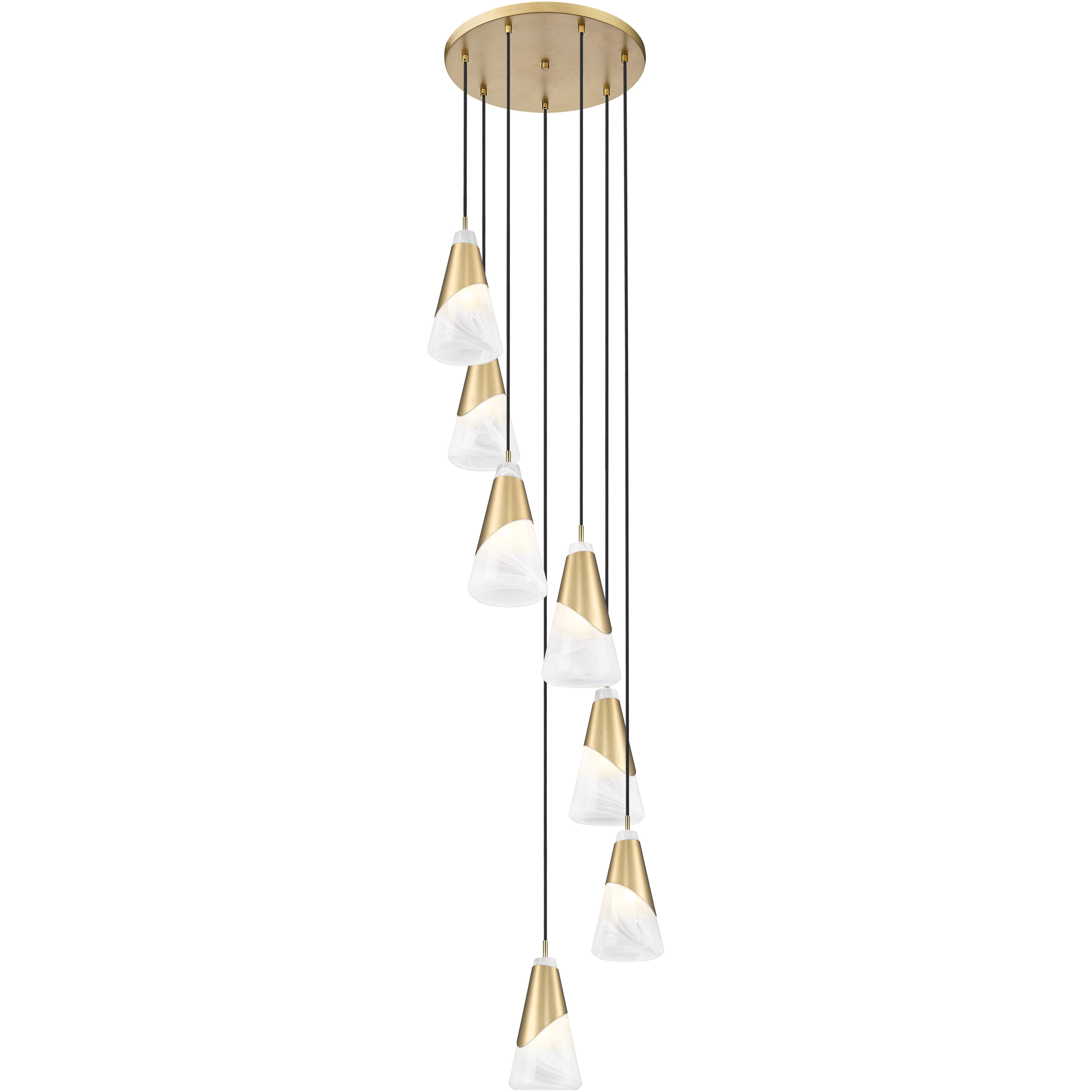 Aimie 7 Light 18 inch Modern Gold Chandelier Ceiling Light