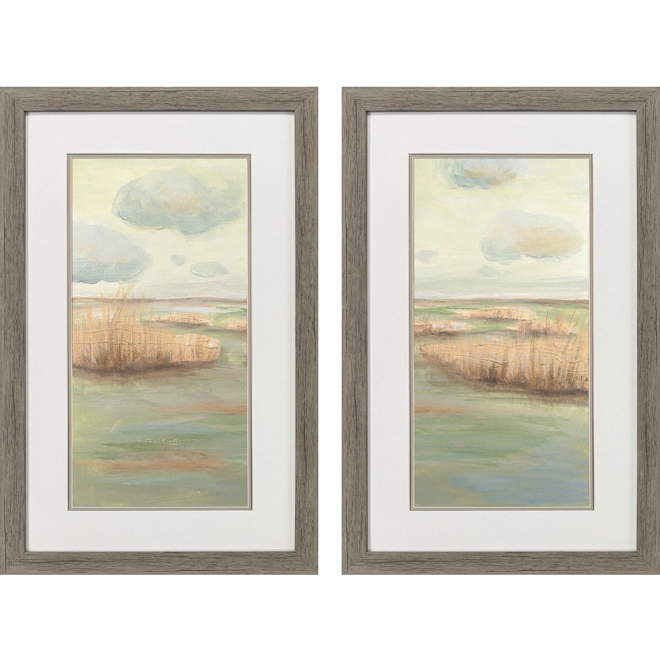 Wetlands Green and Beige and White Framed Art, Propac