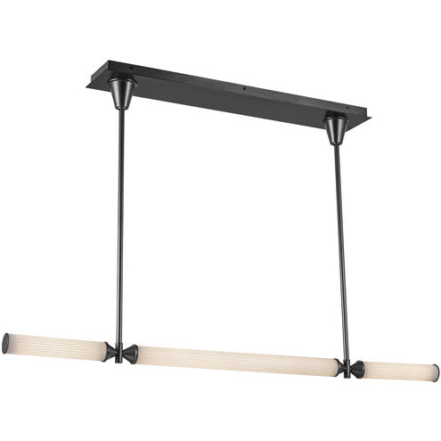 Edwin LED 47.88 inch Urban Bronze and Frosted Ribbed Glass Linear Pendant Ceiling Light