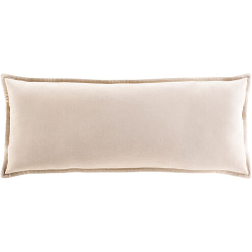 Cotton Velvet 30 X 12 inch Beige Pillow Kit, Lumbar