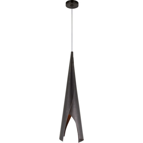Kelly Wearstler Piel LED 8 inch Bronze Wrapped Pendant Ceiling Light, Medium