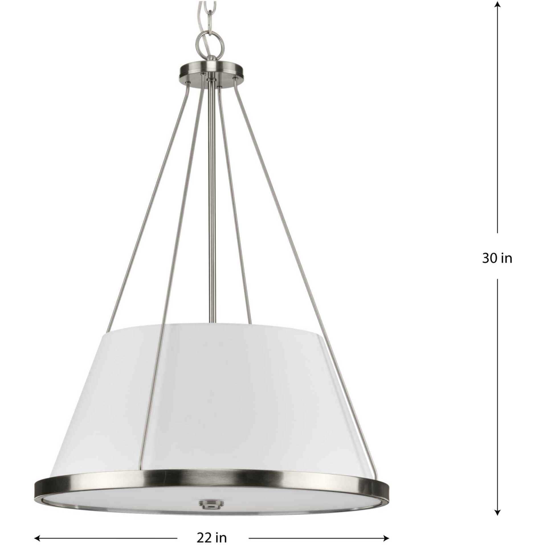 Saffert 3 Light 22 inch Brushed Nickel Pendant Ceiling Light, Design Series