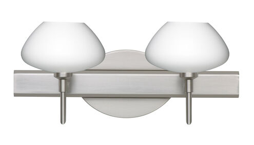 Peri 2 Light 15 inch Satin Nickel Vanity Lighting Wall Light in Halogen