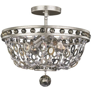 Lucia 4 Light 17 inch Vintage Silver Leaf Semi Flush Mount Ceiling Light