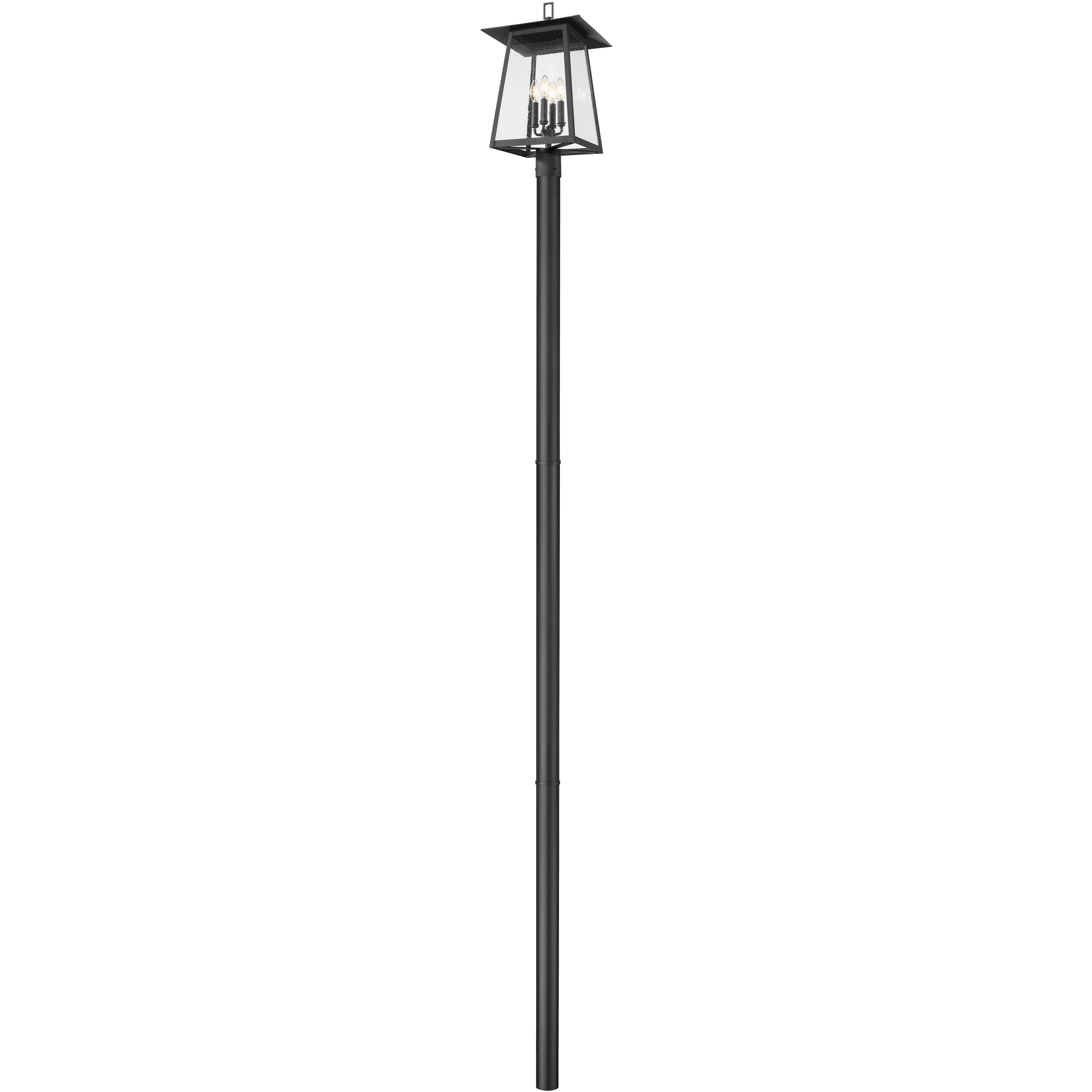 Rainer 4 Light 142.25 inch Black Outdoor Post Mounted Fixture in G9