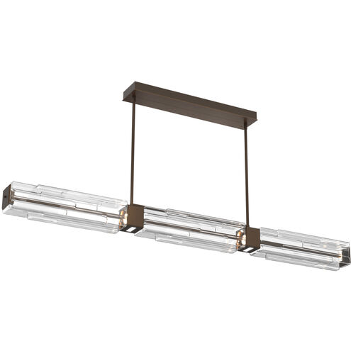 Ledgestone LED Flat Bronze Linear Pendant Ceiling Light in 3000K LED, Dining