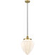 Bullet 1 Light 12 inch Brushed Brass Mini Pendant Ceiling Light in Matte White Glass