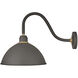 Foundry Dome LED 18 inch Museum Bronze with Brass Outdoor Barn Light, Gooseneck